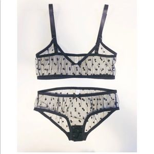 Hopeless Lingerie handmade Veronica polka dot mesh knickers